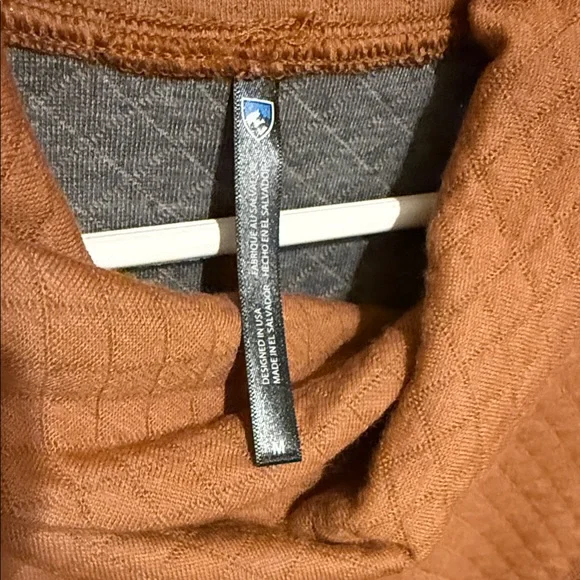 Kuhl Quilted Cowl Neck Sweater in Rust Brown - Picture 3 of 5